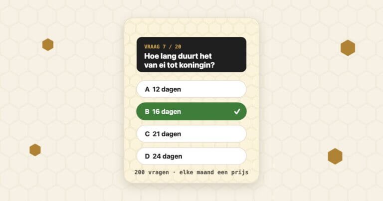 Tekening van een quizvraag over koninginnen met vier antwoorden