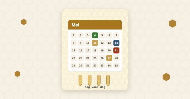 Tekening van een kalender met teeltdagen en moerdoppen